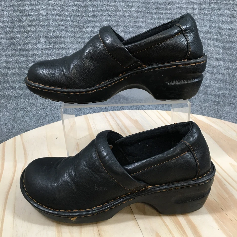 Zapatos BOC Born Concept para mujer 7 M zueco peggy de cuero negro sin cordones tacones en bloque Foto 2 de 4