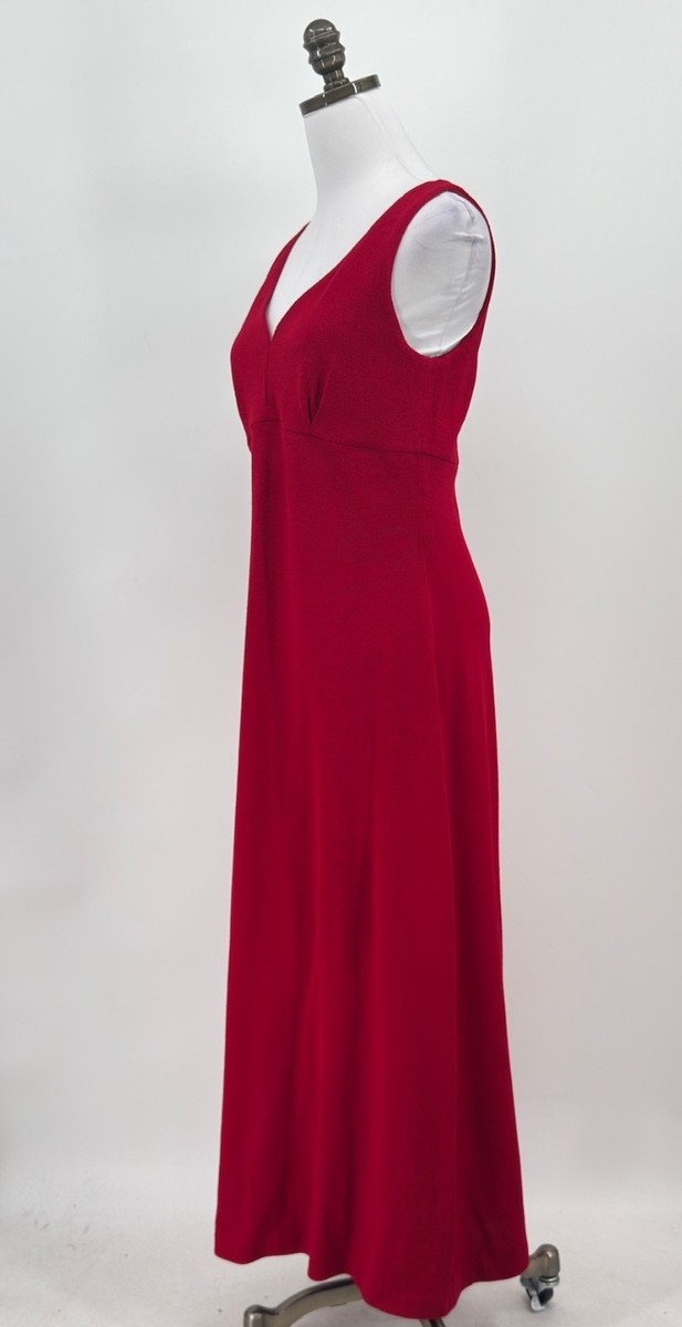 st john red evening dress NWT ST. JOHN Knits Dark Red Micro Sequin LS Gown Dress w/Twist Front sz 12 $1895