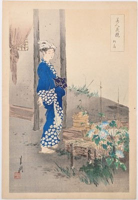 Ogata Gekkō   尾形月耕   Beauties Compared to Flowers   japanese Woodblock Print