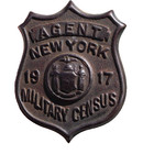 WW1 1917 Agent Badge - New York State Military Census PB XB — photo 1