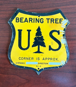 Vintage & Rare |  US Forest Service Metal Sign - "Badge" Bearing Tree