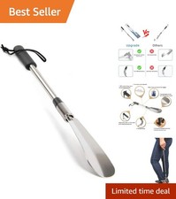 Stainless Steel Long Shoe Horn Extendable for Comfort and Convenience