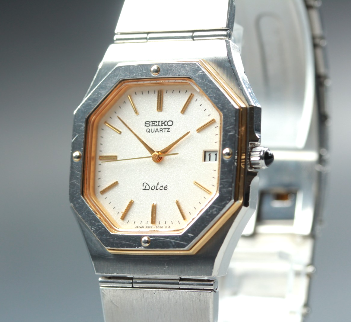 RARE! 1982 Vintage SEIKO Dolce 9522-5020 Octagon Ultra Slim Qz