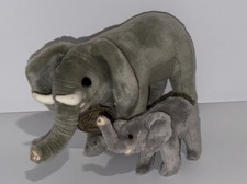 Russ Yomiko Classics Gray Mom Elephant with Baby Plush Stuffed Animal Toy Cute