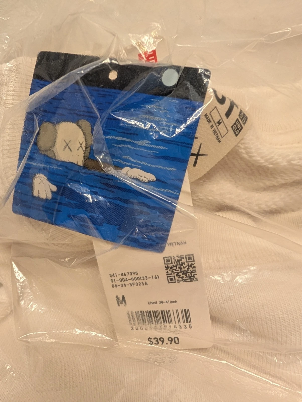 OFF WHITE NUOVA felpa girocollo manica lunga Uniqlo x Kaws UT bianco sporco M US Medium
