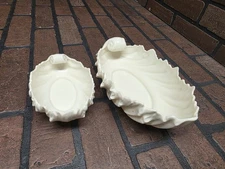 Vintage Lenox Porcelain Shell/Leaf Design Serving Dish Pair