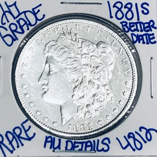 1881 S BU UNCIRCULATED MORGAN SILVER DOLLAR AUTHENTIC U.S.MINT FREESHIPPING 4812