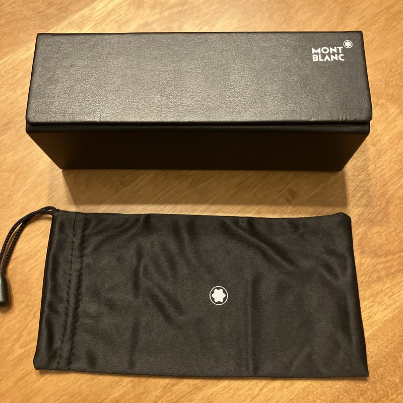 MONT BLANC AUTHENTIC EYEGLASSES SUNGLASSES BLACK CASE CLOTH