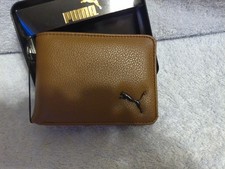 Puma Men's Brown Wallet In Puma Tin Box New