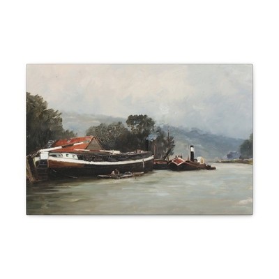 Haes, Carlos de - El Sena (Rouen) - Canvas Wall Art