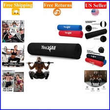 Black Foam Barbell Pad for Squats, Hip Thrusts, Weight Lifting, 16 inches