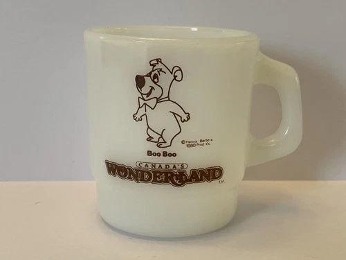 Rare Vintage Fire King Hanna Barbera Boo Boo Wonderland Canada Mug Mint