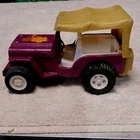Vintage 70s Tonka Pressed Steel Purple Jeep  Gold Metalflake Top Flower Decal