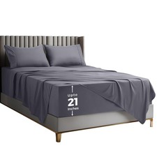 Utopia Bedding 4-tlg. Queen-Bettwäsche-Set Mikrofaser Hotel-Luxus tiefen Taschen