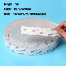 1m Self-Adhesive Silicone Seal Strip 1-10mm Thick 10-50mm Wide Resistant Seal