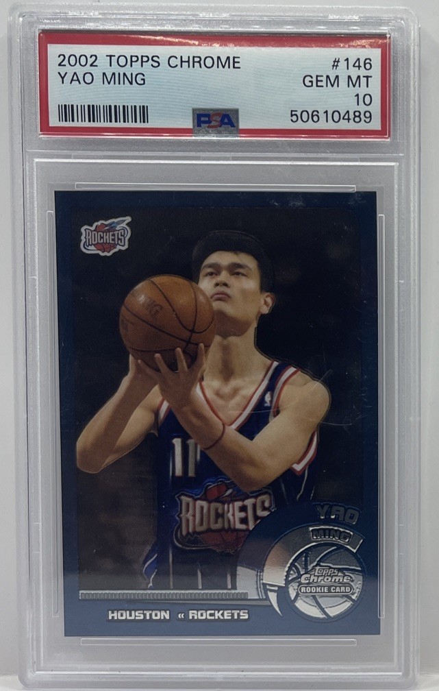 2002-03 Topps Chrome Yao Ming Rookie RC #146 Rockets PSA 10 GEM MINT ENGLISH