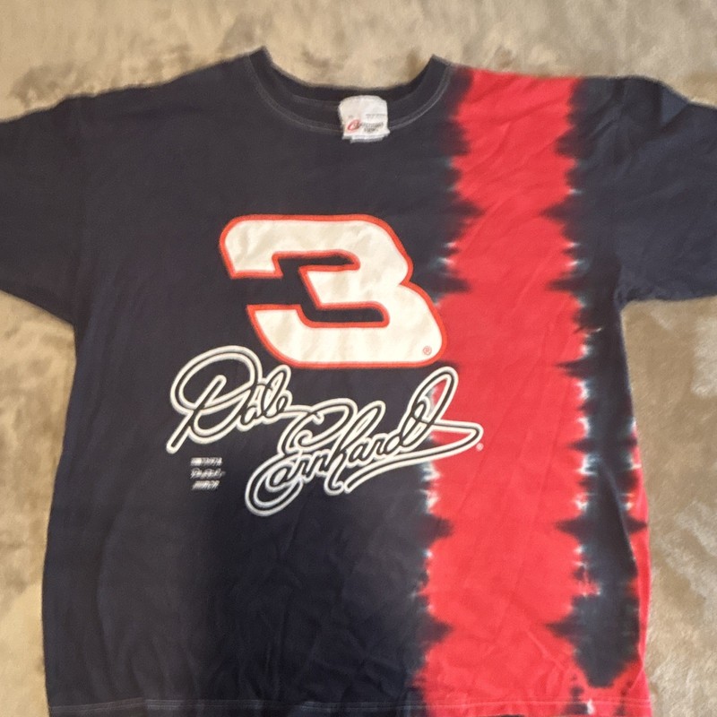 Dale Earnhardt #3 NASCAR Shirt Black Red Tie-Dye Auto Racing T-Shirt