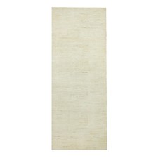 5'1x13'8" White Denser Weave Wool Hand Knotted Wide Oriental Rug R90559