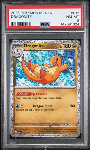 2025 POKEMON M24 EN-MCDONALD'S COLLECTION #012 DRAGONITE PSA 8