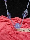 Light Lavender Pastel Purple String Large Bead Necklace Earring Set Jewelry — photo 7