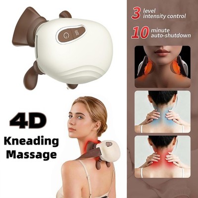 4D Wireless Neck Shoulder Massager, Bionic Hands Deep Tissue Massage, Portable