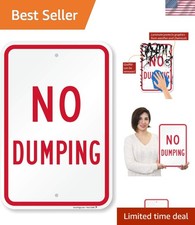 Easy Installation 12x18 'No Dumping' Sign - Sturdy Aluminum for Lasting Impact
