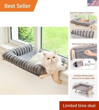 Cloud-Soft Cat Window Sill Perch with Zipper Designed Cushioned Bed Supportive