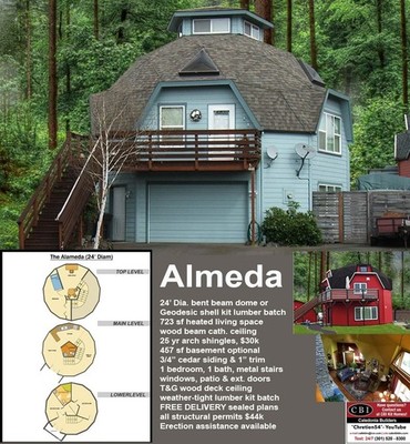 The Almeda post & bent wood beam monolithic wood shell Kit Lumber batch. Free De