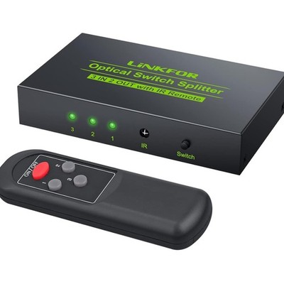 Digital Audio Switcher 3 In 2 Out Optischer Splitter SPDIF Toslink Unterstützer