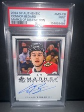 PSA 9 MINT 2024 SP AUTHENTIC CONNOR BEDARD MARKS OF DISTINCTION AUTO /25 PSA 9
