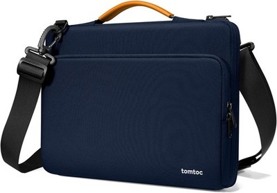 Tomtoc Laptop Schultertasche in Blau, 14 Zoll, 360° Schutz, 5 Liter Kapazität