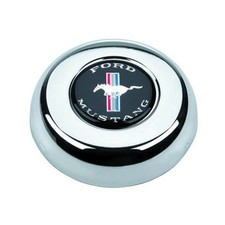Grant 5688 Horn Button - Mustang Pony Logo - Steel - Chrome - Grant Classic 