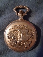 Vtg. Sutton Pocket Watch 1886-1986 Commemorative Statue of Liberty And Eagle