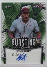 2025 Leaf Vivid Bursting with Talent Green Laser 8/8 Myles Bailey Auto 2zr
