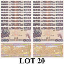 Guinea 100 Francs 2015 P A47 UNC 1/20 Bundle Lot 20 pcs