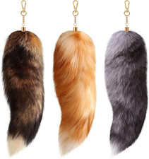Sureio Halloween Huge Fluffy Fur Fox Tail for Cosplay Wolf Tail Keychain Costume