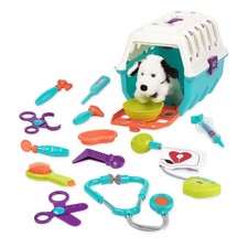 Battat 15-Piece Veterinarian Toy Set w/ Plush Dalmatian Puppy  Carrier