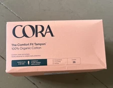 Cora Organic Tampons, Super Plus Absorbency, With Applicator, 36 Count