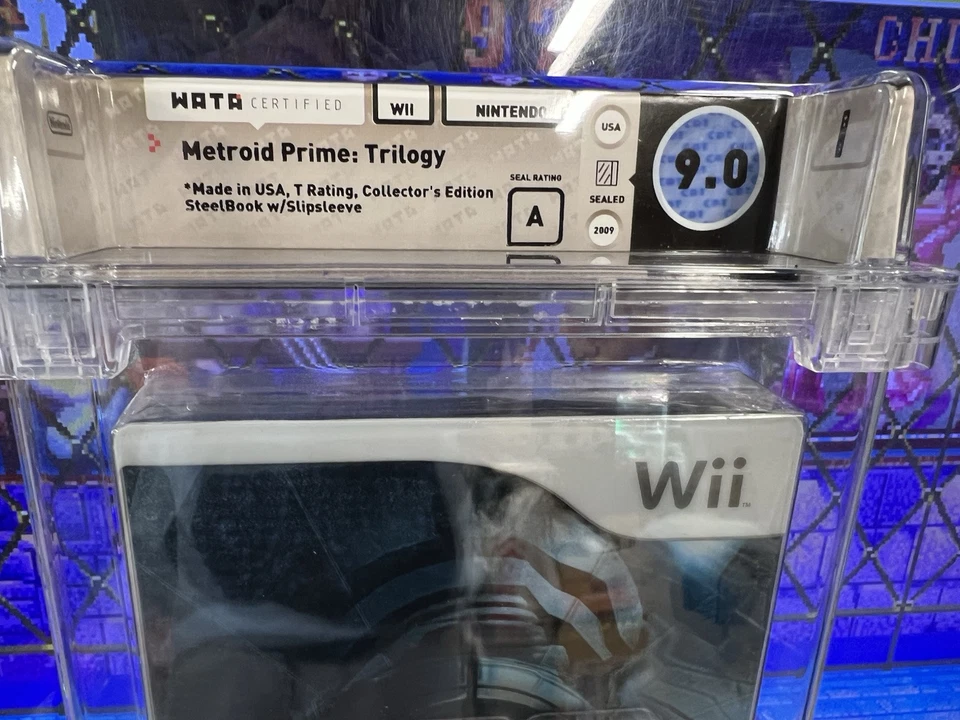 Nintendo Wii Metroid Prime Trilogy Steelbook 2009 funda antideslizante WATA 9,0 A sellada Foto 2 de 4