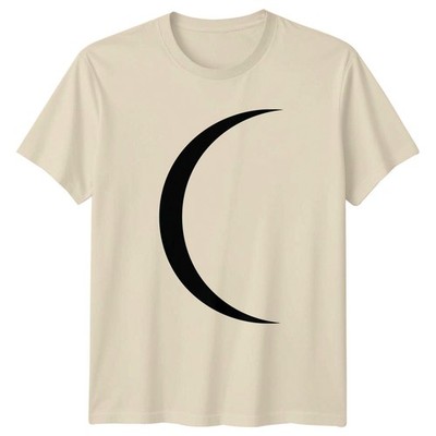 Minimalist Aesthetic Black Crescent T-Shirt Moon Celestial Minimalist
