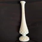 VTG Fenton White Hobnail Milk Glass Swung Bud Vase w/stamp
