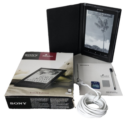 Sony PRS-650 Digital Ebook 6'' Touch Reader Black W/Stylus + Case Bundle EUC