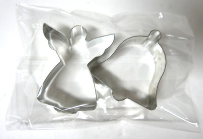 Adorable Christmas Angel & Bell Cookie or Biscuit Cutters Aluminum