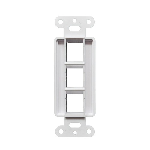5pcs Decorator Style Keystone Jack 3 Port Modular Wall Insert Cover Plate White - Picture 2 of 6