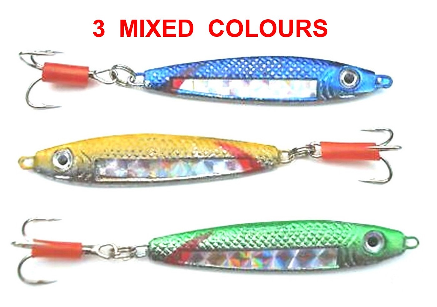 3 MIXED 30g STINGER SPINNERS SEA FISHING LURES BASS POLLOCK MACKEREL SPINNING
