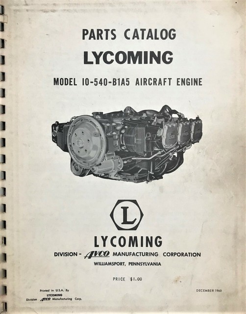 lycoming-parts-catalog-model-io-540-b1a5-aircraft-engine-good-ebay