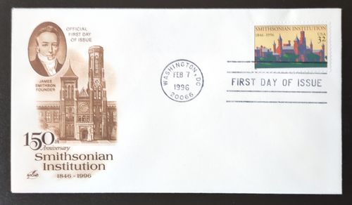 32c Smithsonian Institution Sesquicentennial # 3059 FDC 1996 Artcraft - Picture 1 of 2