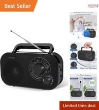 Portable AM FM Radio Plastic Small 8.2" Strong Reception Battery Wall Home Use