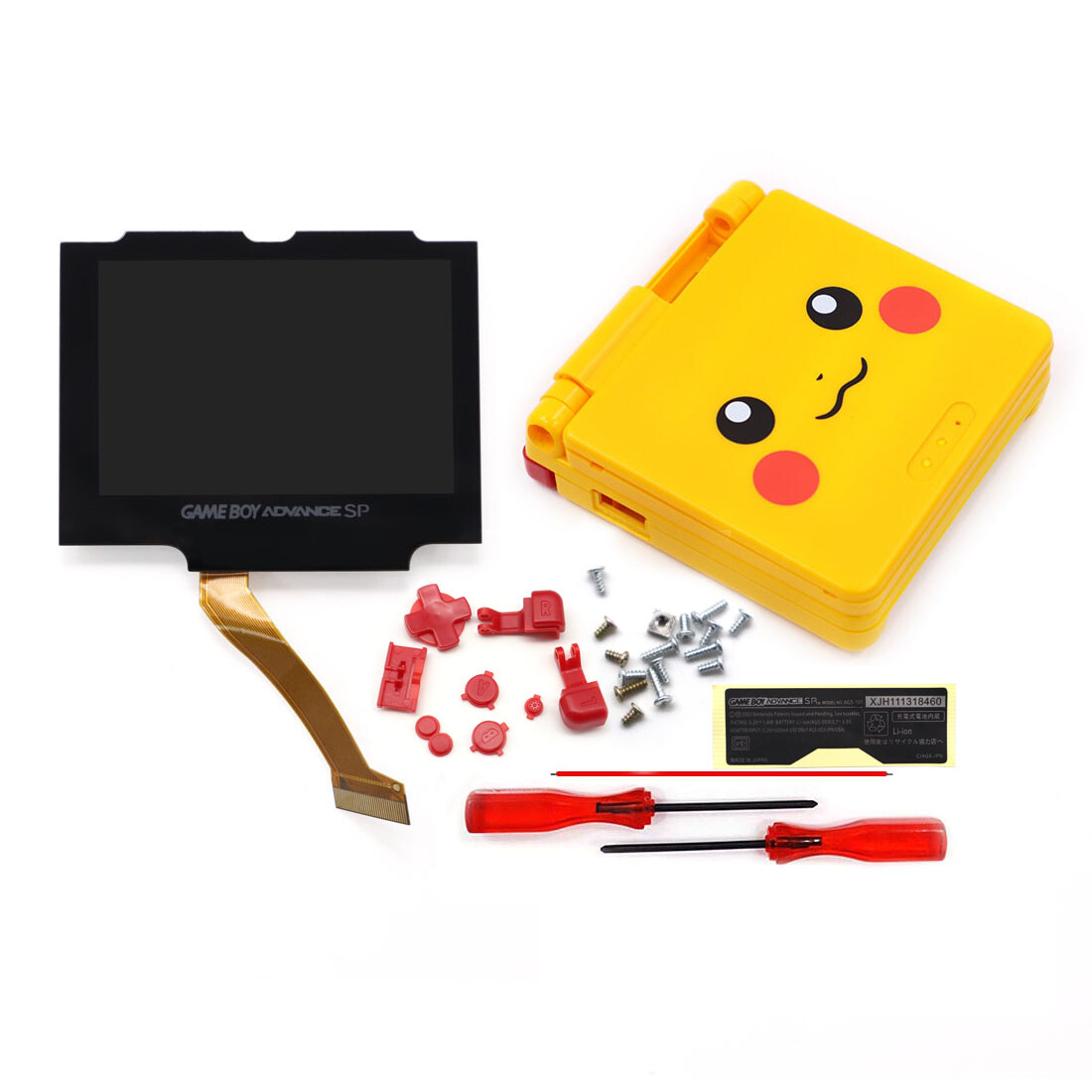 Laminated Drop In 3.0'' 720x480 Retro Pixel LCD With UV Printed Shell For GBA