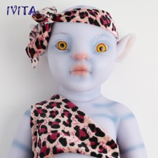 20"Lifelike Amber Eyes Avatar Boy Doll Full Body Silicone Real Touch Reborn Baby